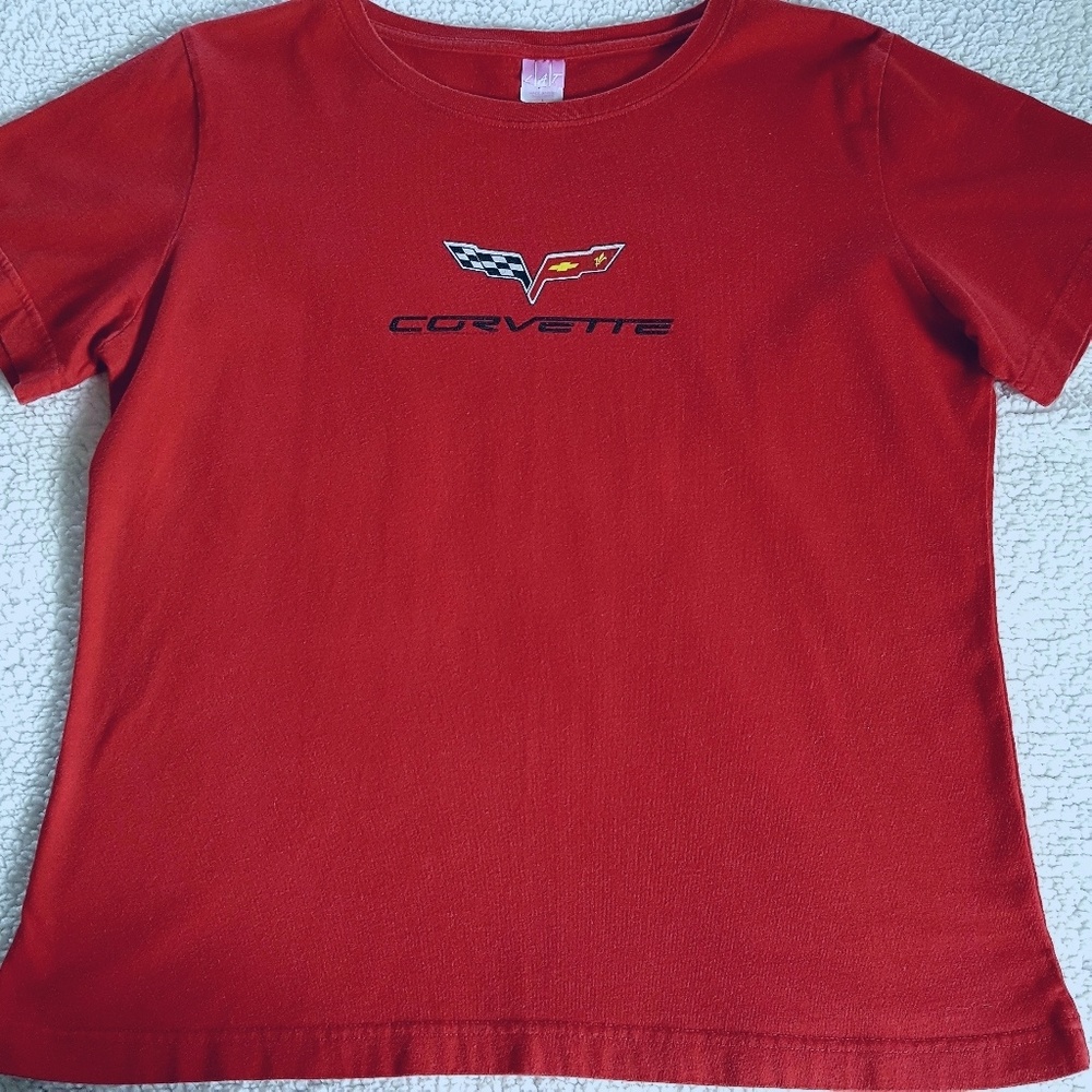 Corvette Logo T Shirt. Red. Sz. Large.